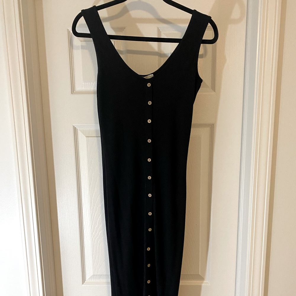 Button Up Black Tank Dress